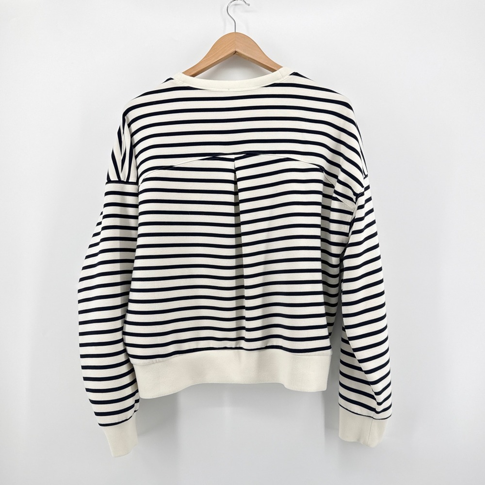 Spanx AirEssentials Crew Neck Sweatshirt Black Stripe Cream Size XL 50347R - Picture 5 of 11